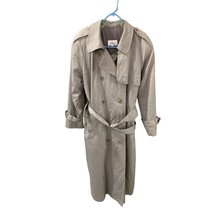 Worthington Womens Size 10 Khaki Tan Beige Trench Coat Midi Length Lined Epaulet - $34.64