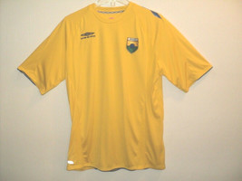 Umbro Climate Control Shirt Men&#39;s Size M Yellow Short Sleeves Brasil Patch - £15.34 GBP