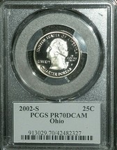 2002-S PCGS PR70DCAM Quarter Ohio 25c TOP GRADED TOP REGISTRY  20220056 - £27.53 GBP