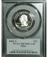 2002-S PCGS PR70DCAM Quarter Ohio 25c TOP GRADED TOP REGISTRY  20220056 - £27.52 GBP