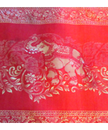 NEW Elephant Floral Asian Table Runner Bed Scarf Gold &amp; Red Brocade 82&quot; ... - $20.69 CAD