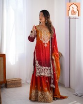 &quot;Magenta Heavy Suit - Designer Party Wear Look Top-Sharara Palazzo and D... - $65.00