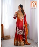 &quot;Magenta Heavy Suit - Designer Party Wear Look Top-Sharara Palazzo and D... - $65.00