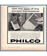 1959 Philco T-60 Pocket Transistor Radio PRINT AD BX4 - $4.74