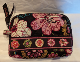VERA BRADLEY 7" X 5" Make up Cosmetic Bag Lined Inside Pink Floral - $9.74