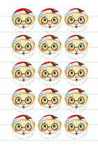 Printable Santa 1 Inch Circles Digital Download Key Chains Magnets Scrap... - £2.36 GBP