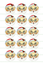 Printable Santa 1 Inch Circles Digital Download Key Chains Magnets Scrap... - £2.31 GBP