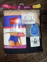 Hanes ~ Women&#39;s Brief Underwear Panties 3-Pair 100% Cotton Multicolor ~ ... - $14.84