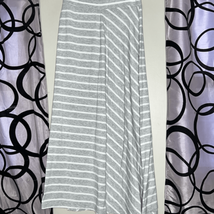 Womens Maurices Gray/White Striped A-Line Maxi Skirt M - $9.80