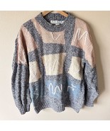 Vintage 80s Tijuca Laura Pearson Handmade Chunky Cotton Knit Sweater S-M  - £31.69 GBP