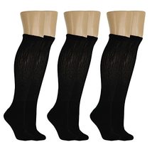 AWS/American Made Black Diabetic Knee High Socks for Men and Women with ... - £12.45 GBP