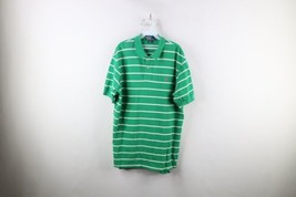 Vintage 90s Ralph Lauren Mens XL Striped Short Sleeve Collared Polo Shirt Green - £27.18 GBP