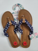 Tommy Bahama Womens Size 10 Sandals Flip Flops NEW Blue White Flowers Beach - $24.99