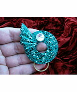 #E-456)  Green spot Eyeglass BRASS pin pendant ID badge holder loop glasses - $25.79 CAD
