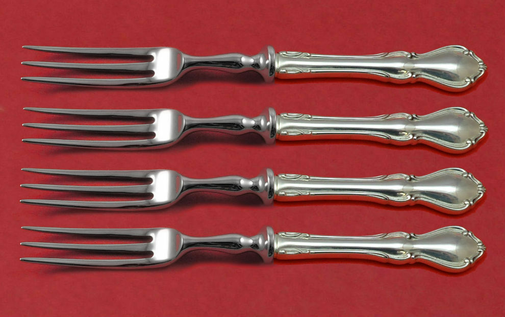 Primary image for Hampton Court by Reed and Barton Sterling Silver Fruit Fork Set 4pc HHWS Custom