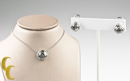 3.48 Carat Diamond Solitaire 14k White Gold Pendant Stud Earrings - £8,032.32 GBP