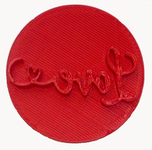 Love Word With Heart Script Font Text Letters Cookie Stamp Embosser USA ... - $2.99