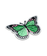 Green Butterfly SewnOn/IronOn Embroidery Patch (Primarily Green) App 7.5... - £1.49 GBP