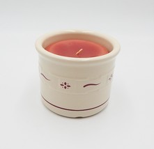 Longaberger Pottery Woven Traditions Red 1 Pint Candle Crock McIntosh Apple - $24.99