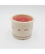 Longaberger Pottery Woven Traditions Red 1 Pint Candle Crock McIntosh Apple - £19.65 GBP