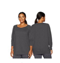 Clementine Women&#39;s CVC High Low Long-Sleeve T-Shirt Heather Grey Sz L NEW - £5.34 GBP