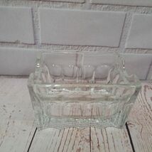 VTG Clear Glass Sugar Condiment Packet Holder Arch Design 3.5 x 2&quot;, NOS - $139.16 MXN