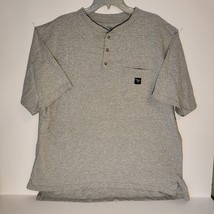 Walls Work Wear 3 Button Henley Shirt Men&#39;s Size XL Gray Short Sleeve EUC - £11.19 GBP