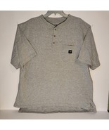 Walls Work Wear 3 Button Henley Shirt Men&#39;s Size XL Gray Short Sleeve EUC - £10.99 GBP