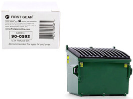 Refuse Trash Bin Green 1/34 Diecast Model by First Gear - £16.70 GBP