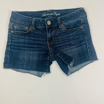 American Eagle Boyfriend Womens Denim Shorts Size 2 Blue Stretch - $18.99