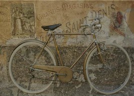 Wall Art Print Bicycle H Mortenson Bike 65x47 47x65 Brass Linen Unframe - £564.09 GBP