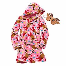 Christmas Reindeer Girl&#39;s Fleece Hooded Nightgown With Sleep Mask, Size 4 - $341.38 MXN
