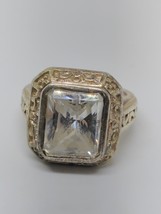 Vintage Sterling Silver 925 CZ Cocktail Ring Size 7 - £23.69 GBP