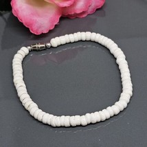 White Natural Puka Shell Bracelet 9&quot; Coastal Bracelet - $19.95