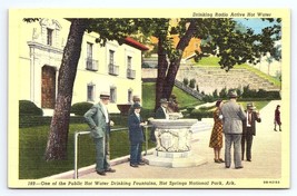 Postcard Drinking Radioactive Hot Water Hot Springs National Park Arkansas AR - £2.81 GBP