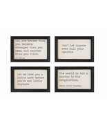 NEW 4 Piece Framed Wall Art Set Pictures Cream Black Wood Quote Motivati... - £30.50 GBP