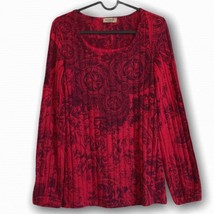 One World swirl ribbed soft lightweight sweater Women’s Size S Small Red... - $18.80