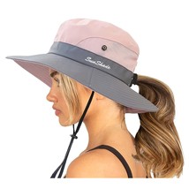 Womens Summer Sun-Hat Outdoor Uv Protection Fishing Hat Wide Brim Foldable-Beach - £13.56 GBP