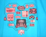 TeeFury Gamer XXLARGE Shirt &quot;Retro Gamer Heart&quot; Classic Game System TURQ... - £12.58 GBP