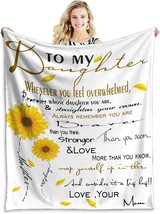 Tveinard Personalized Gift To My Daughter Flannel Sunflower Blanket, To My - £21.48 GBP