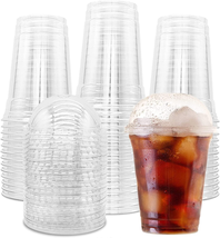 50 Pack 12Oz Clear Plastic Cups with Dome Lids,Disposable Parfait Cups,P... - £14.69 GBP