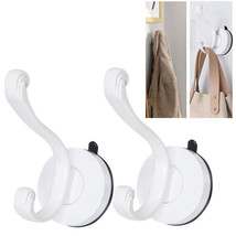 2 Home Decor White Rod Wall Hooks Coat Holder Mount Rack Door Hanger Suc... - $16.99