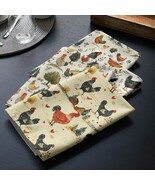 Farmhouse Rooster Cloth Napkins (Set of 4) - Rustic Chicken Print Table ... - €20,64 EUR
