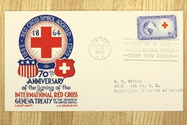 US Postal History Cachet Cover FDC 1952 70th Anniversary Red Cross Genev... - $10.93