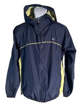 STARTER Long Sleeve Full Zip Hooded Vented Nylon Jacket Blue Green Small... - $8.90