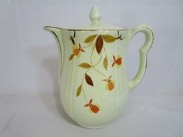 Gold Trimmed Autumn Leaf Coffee Pot with lid Hall&#39;s Superior Quality vintage - £40.18 GBP