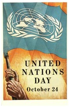 United Nations Day Poster Postcard October 24 1953 - £7.87 GBP