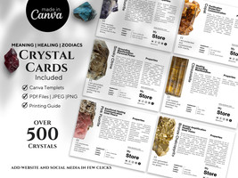Crystal Cards: A6 Landscape Editable And Printable Meaning Cards With Images , C - £27.54 GBP