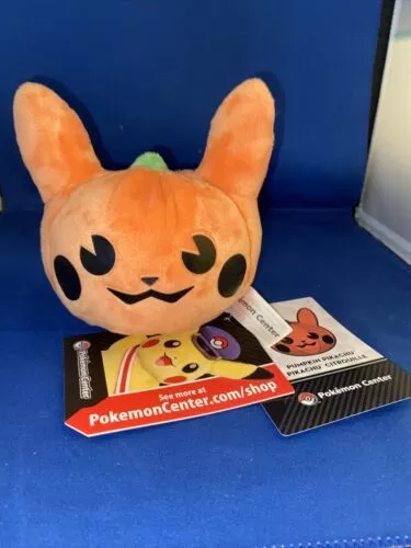 Pokemon Center Halloween Pumpkin Pikachu Poke Plush 5 Inches (NEW WITH TAGS) - $36.31