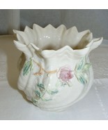Vintage Pottery by Belleek Ireland Carlingford Crimped Cache Pot Shamroc... - $42.02